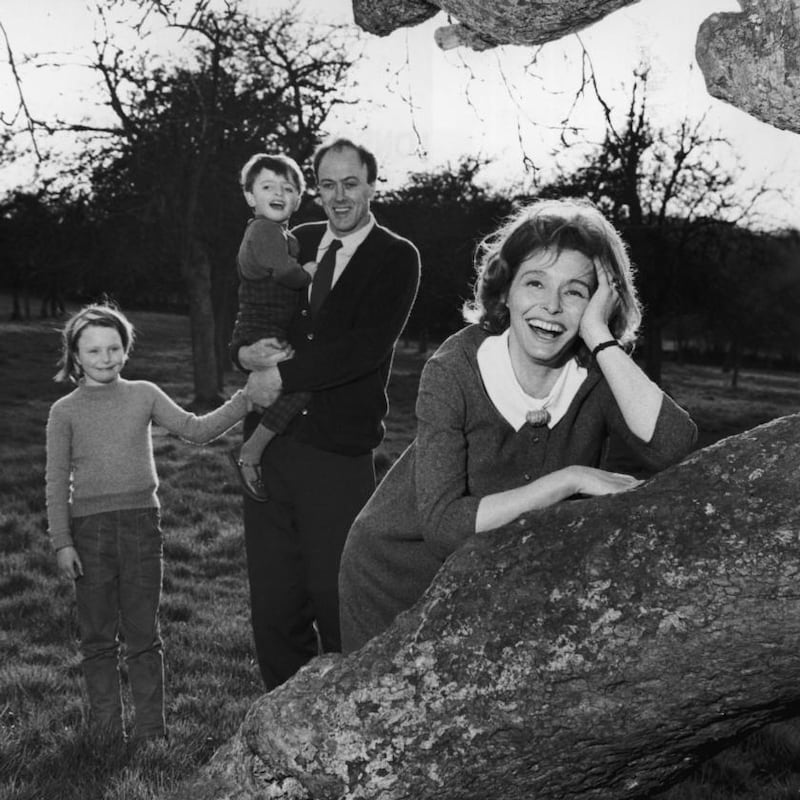 Roald Dahl with his first wife, Patricia Neal, and two of their children in 1964. Photograph: Hulton/Getty