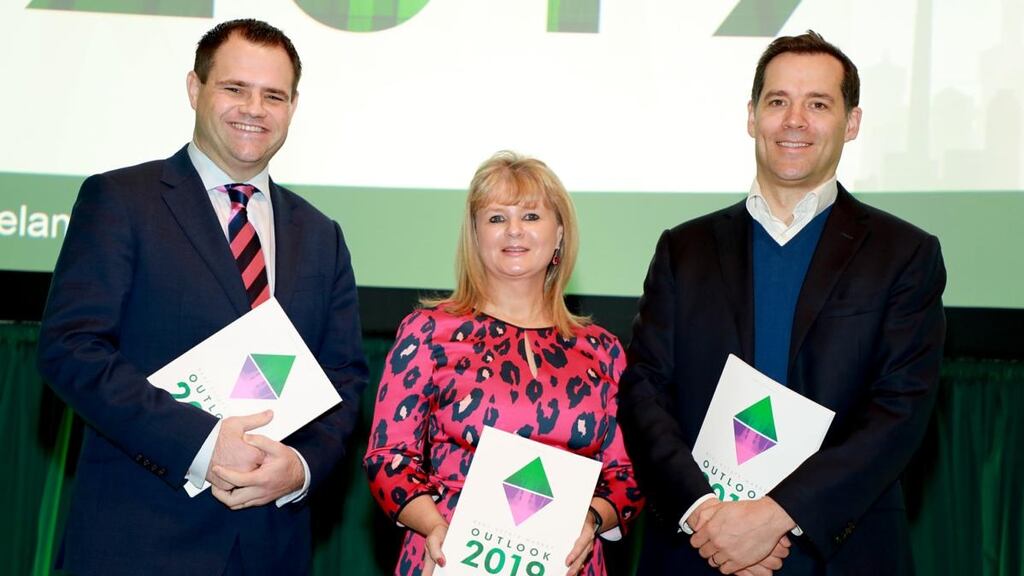 Senator Neale Richmond, Fine Gael’s Seanad Brexit spokesman; CBRE executive director Marie Hunt; and CBRE managing director Myles Clarke.