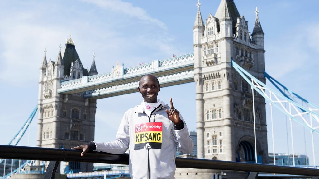 Wilson Kipsang, pictured ahead of the 2016 London Marathon, was among 20 arrested in Kenya for breaching a coronvirus curfew. Photograph: Alex Broadway/Getty