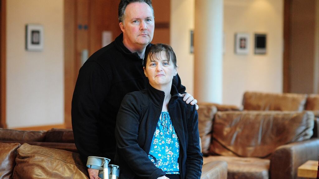Declan Connolly with his wife Charlotte, who is believed to be the only person in Ireland suffering from Degos disease. Photograph: James Flynn/APX