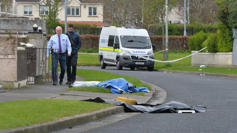 The scene at Brookview Close, Tallaght in Co Dublin where a man in his 30s was killed in a hit and run on Thursday. Photograph: Alan Betson / The Irish Times