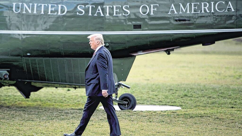 US president Donald Trump boards Marine One at the White House ahead of a trip to Philadelphia. Photograph: Brendan Smialowski/AFP/Getty Images