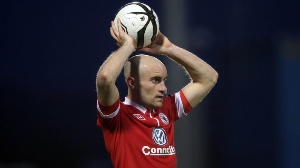 Sligo Rovers’s Alan Keane scored in the first minute. Photograph: Inpho