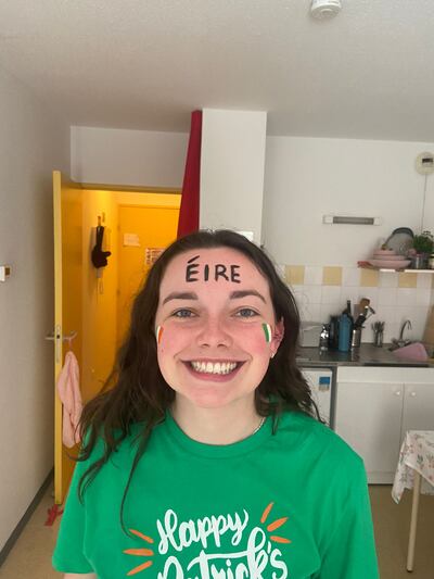 Kate Regan celebrates St. Patrick’s Day in France