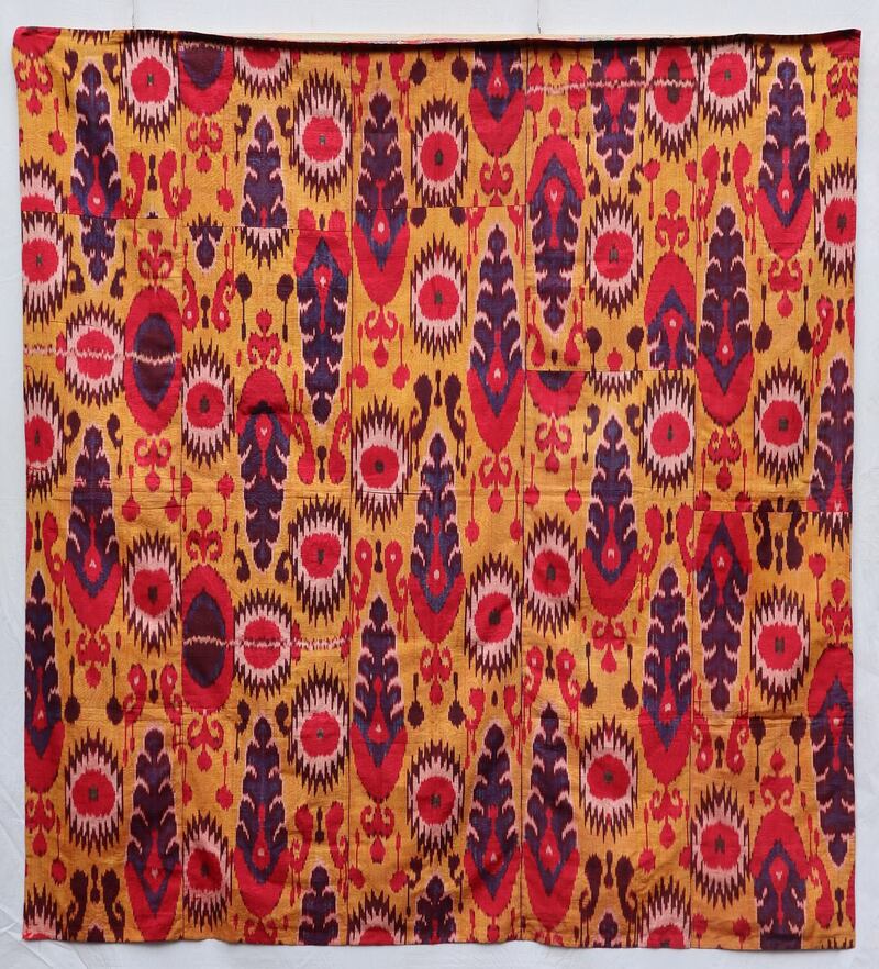 Silk ikat panel from 19th century Uzbekistan, €2,900, Peter Linden