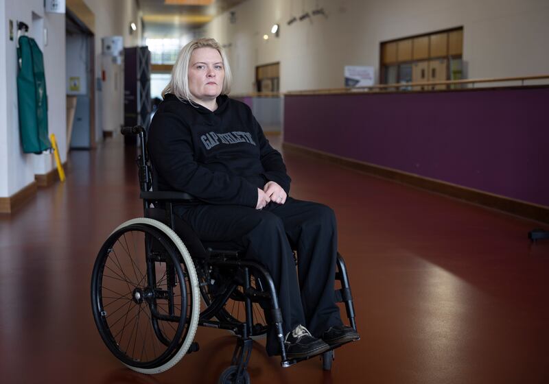 Lizzie Keys, who was was left paralysed from a road accident at age 19, at the Donegal Road Safety Show.