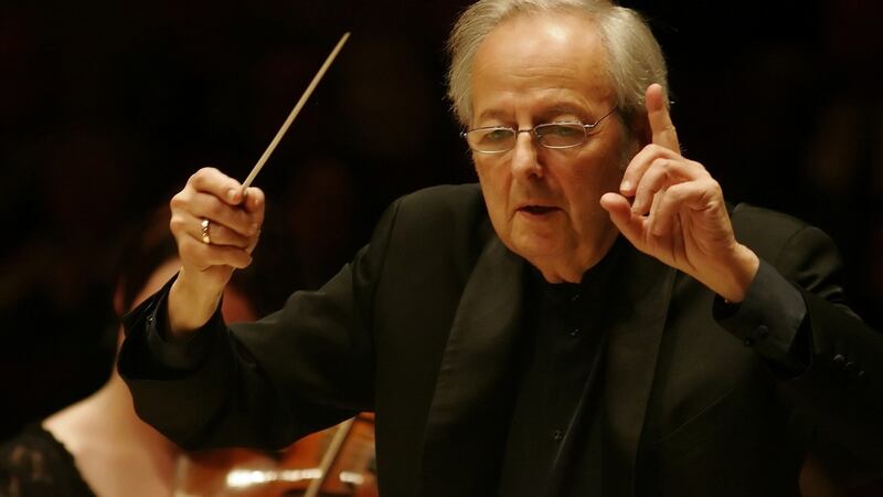 Andre Previn leads the Oslo Philharmonic Orchestra in a performance at Carnegie Hall, New York, in March 2005. Photograph: Jennifer Taylor/New York Times