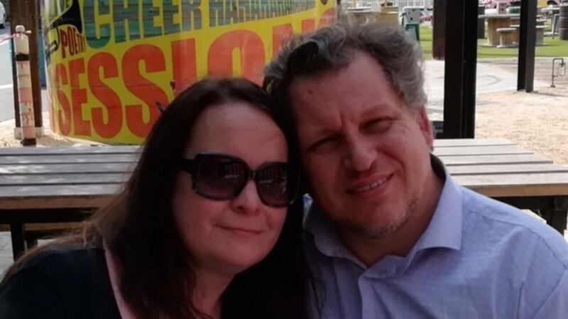 Robert Pether, who is detained in Iraq, with his wife, Desree.