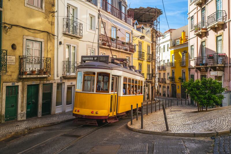 Lisbon, Portugal: the number 28 tram winds through some of the Portuguese capital’s most picturesque streets. Photograph: iStock