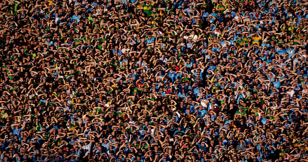 Kerry and Dublin fans will again assemble on Hill 16 to play their part in what both tribes consider a seminal occasion. File photograph: Tom Honan/The Irish Times