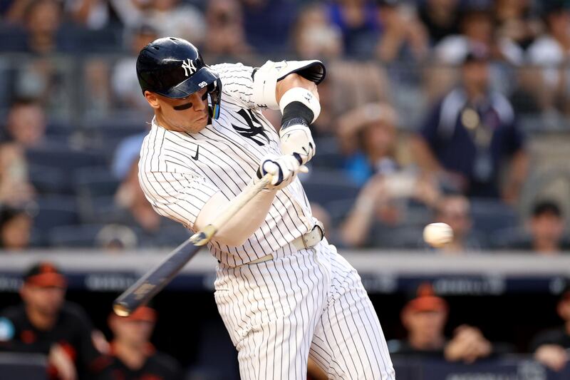 Aaron Judge in action for the New York Yankees. Photograph: Evan Bernstein/Getty Images
