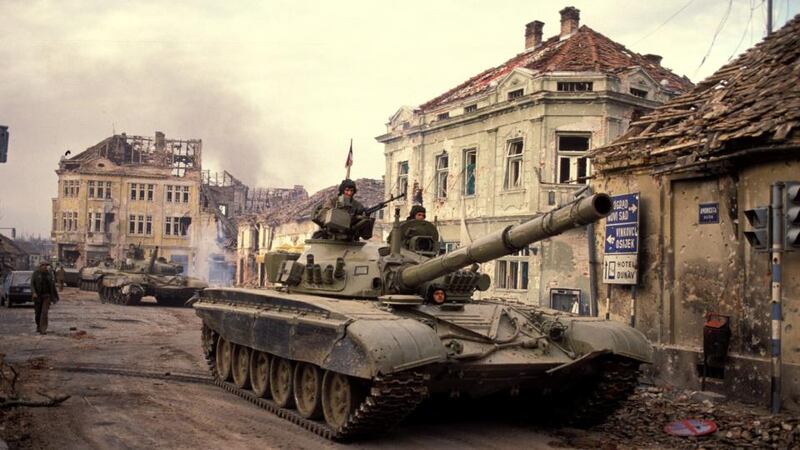 War zone: the siege of Vukovar, in the former Yugoslavia, on November 18, 1991. Photograph: Art Zamur/Gamma-Rapho via Getty