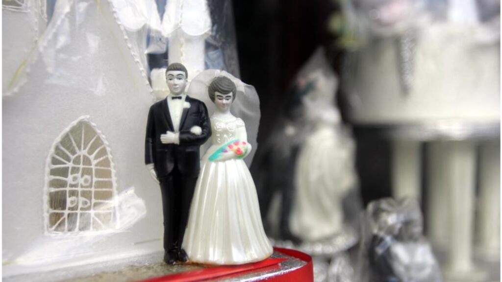 The unidentified couple’s wedding reception will be able to proceed at Ballykisteen Hotel and Golf Resort, following the appointment of a provisional liquidator to the hotel. Photograph: Bryan O’Brien/The Irish Times