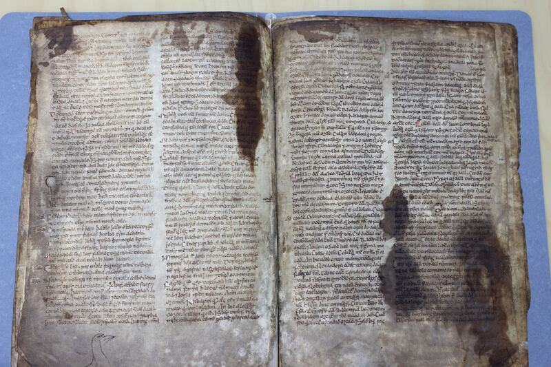 The 12th Century Book of Leinster held in the Library of Trinity College Dublin. Photograph: Dara Mac Dónaill