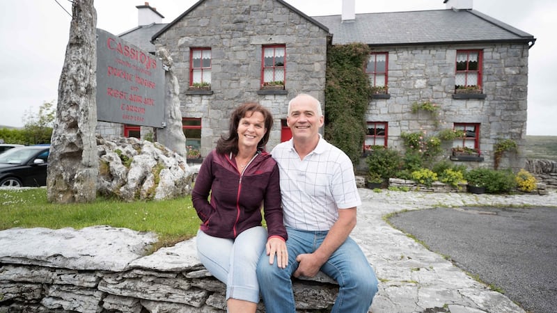 Robert and Michelle Cassidy outside Cassidy’s Pub, which has been in business since 1796. Photograph: Eamon Ward