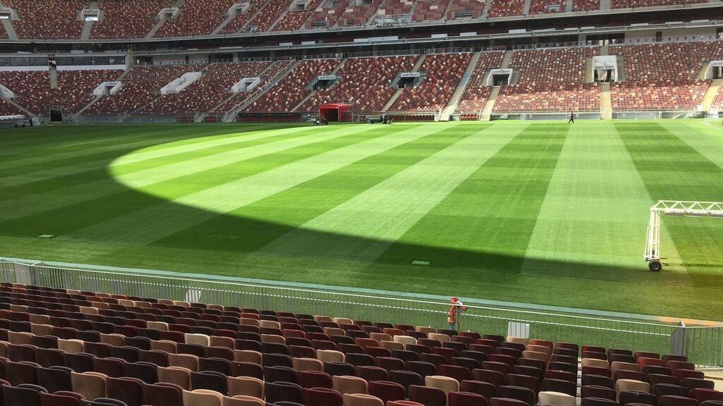 The Luzhniki Stadium in Moscow, where Irish company SIS has installed the pitch for the much-anticipated 2018 Fifa World Cup Final in Russia.