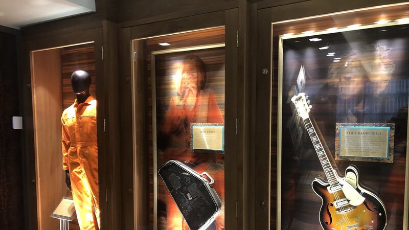 Memorabilia includes the guitar played by Dolores O’Riordan of The Cranberries.