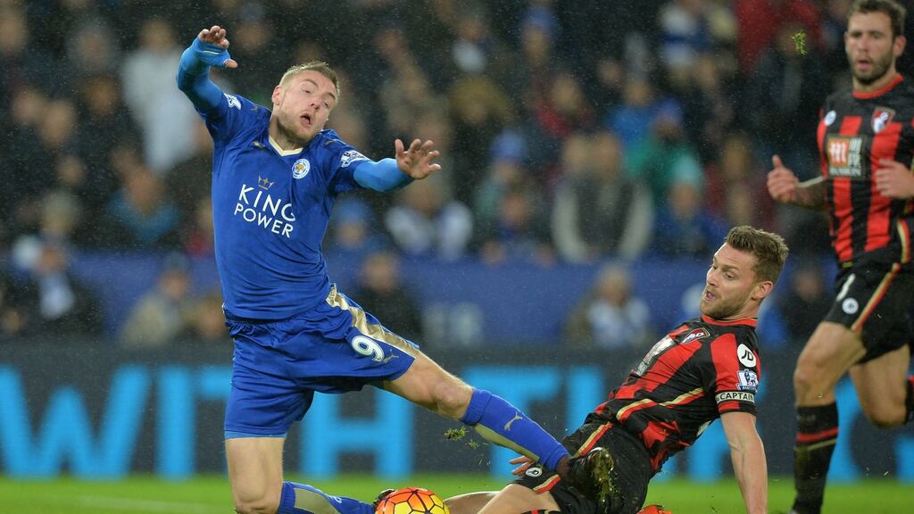 Jamie Vardy is facing two weeks on the sidelines after undergoing minor groin surgery, according to reports. Photograph: Afp