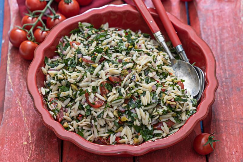 Orzo salad with parsley, chilli and lemon