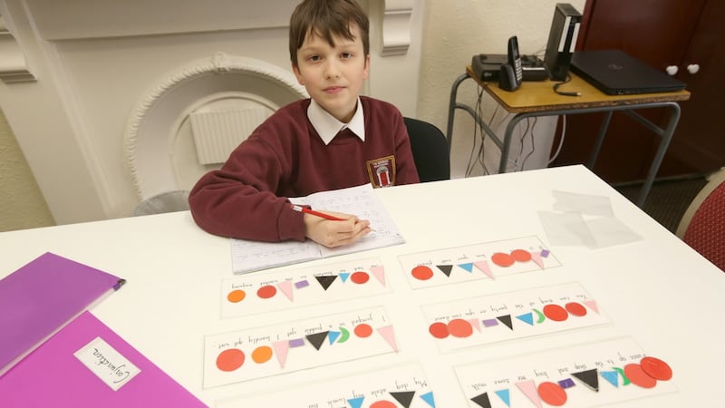 Alex Mantoy in class at The Georgian Montessori primary school in Belvedere Place, Dublin. Photograph: Laura Hutton