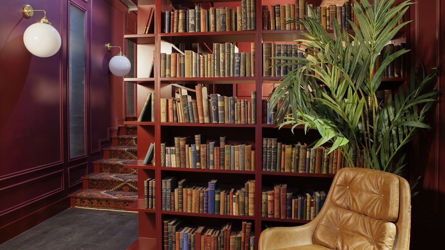 A library area designed by Róisín Lafferty of Kingston Lafferty Design at Iconic’s South Point offices. Photograph: Ruth Maria Murphy
