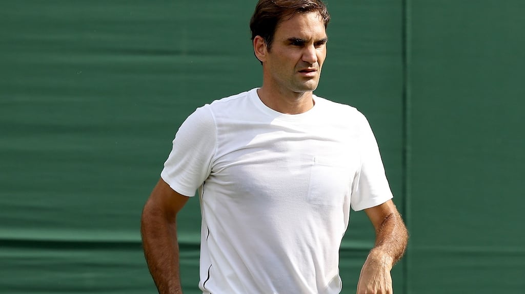 Roger Federer: he will be 37 in August but is bidding to claim a remarkable ninth Wimbledon men’s singles title. Photograph: Matthew Stockman/Getty Images