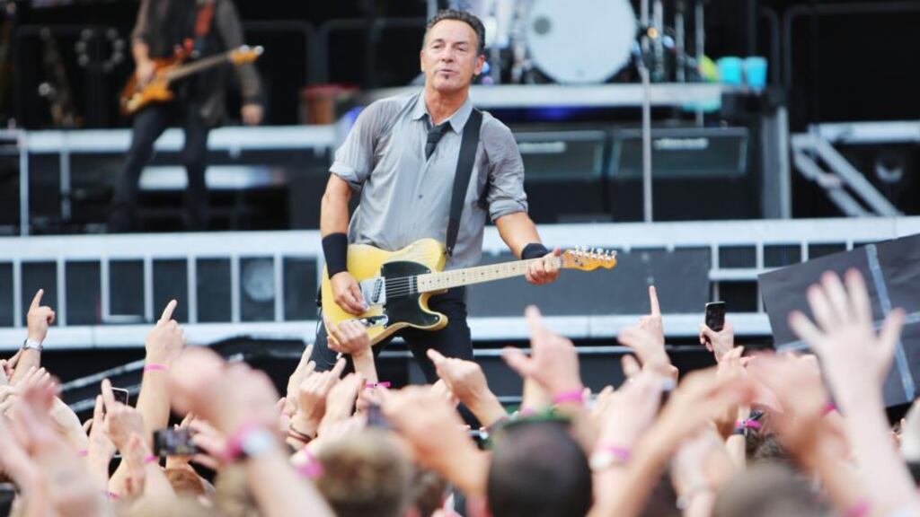 Bruce Springsteen performing in Thomond Park, Limerick with the E Street Band. Photograph: Liam Burke/Press 22
