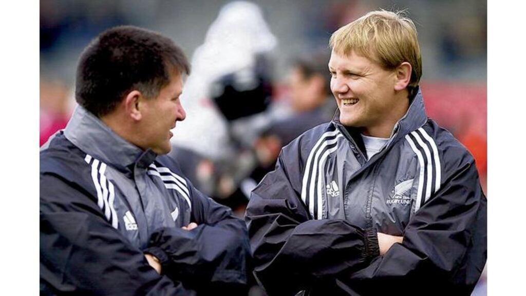 Josef Schmidt (right), during his early coaching days with New Zealand Schools, who will assume his first head coaching position when he joins Leinster next season.