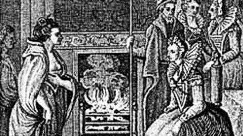 The meeting of Grace O’Malley and Queen Elizabeth I, an illustration from Anthologia Hibernica, vol. 11, 1793