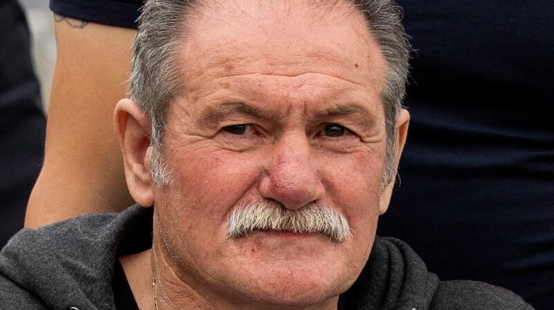 Christy Cummings after delivering a letter for Northern Secretary Brandon Lewis, expressing concern he could be denied a pension at Stormont House in Belfast. Photograph: Liam McBurney/ PA Wire