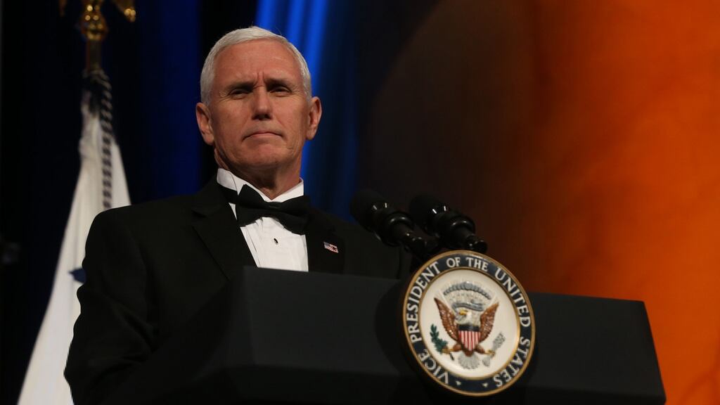 US vice-president Mike Pence at the Ireland Funds dinner in Washington on Wednesday. Photograph: Niall Carson/PA Wire