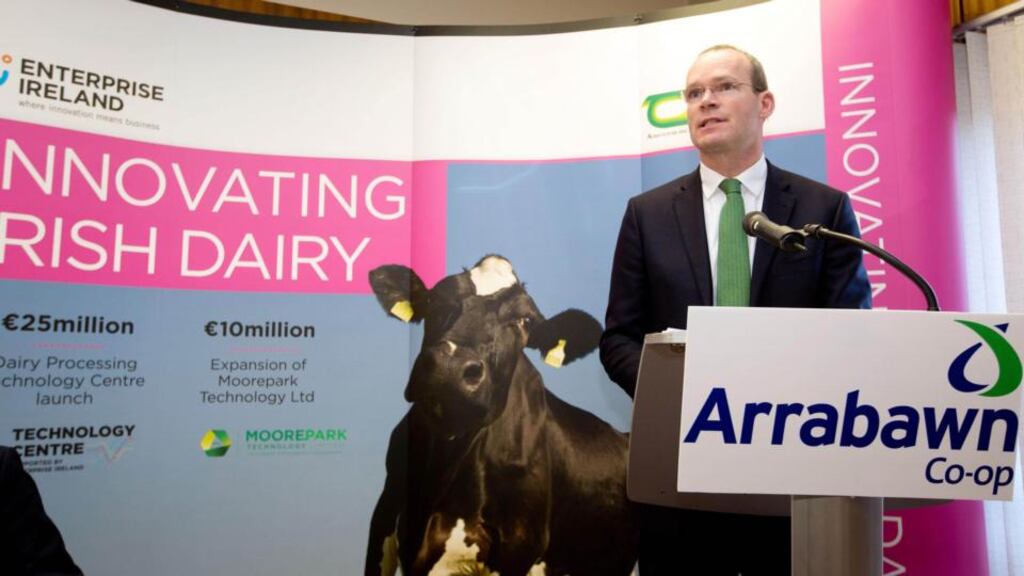 Announcement of two investments was made by Minister for Agriculture Simon Coveney (above) and Minister for Enterprise Richard Bruton. Photograph: Sean Curtin