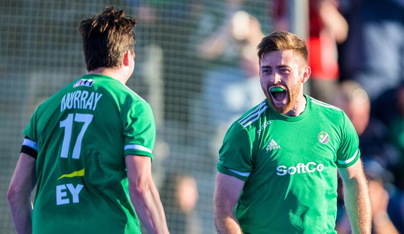 Ireland’s Shane O'Donoghue celebrates scoring a goal. Photograph: Frank Uijlenbroek/Inpho
