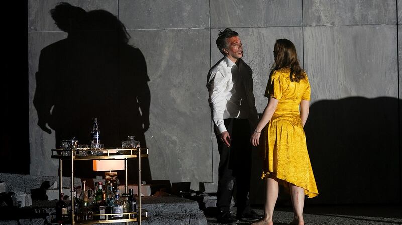 Joshua Bloom  in Irish National Opera’s production of Bartók’s Bluebeard’s Castle in Dublin’s Gaiety Theatre