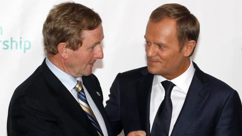 Taoiseach Enda Kenny and Poland’s prime minister Donald Tusk at an EU Eastern Partnership Summit in Warsaw in 2011. Mr Kenny yesterday said he anticipated a “positive outcome” before the end of the year. Photograph: Peter Andrews/Reuters