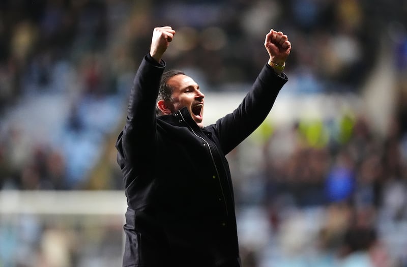 Coventry City head coach Frank Lampard after the Championship win over Portsmouth. Photograph: Mike Egerton/PA