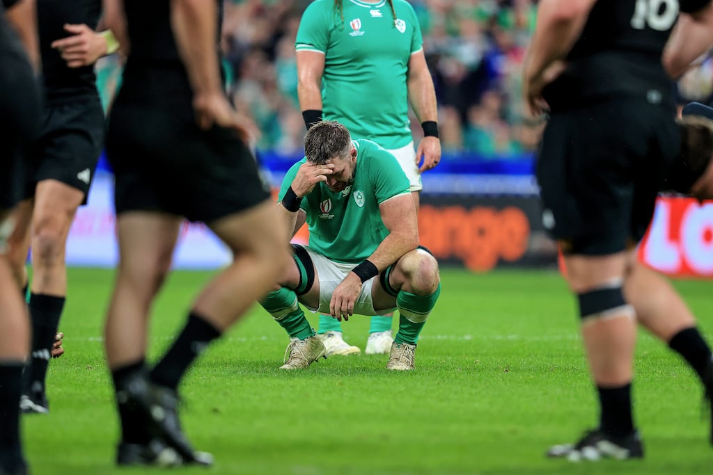 Ireland's Peter O'Mahony after last night's defeat to New Zealand. Photograph: Dan Sheridan/Inpho