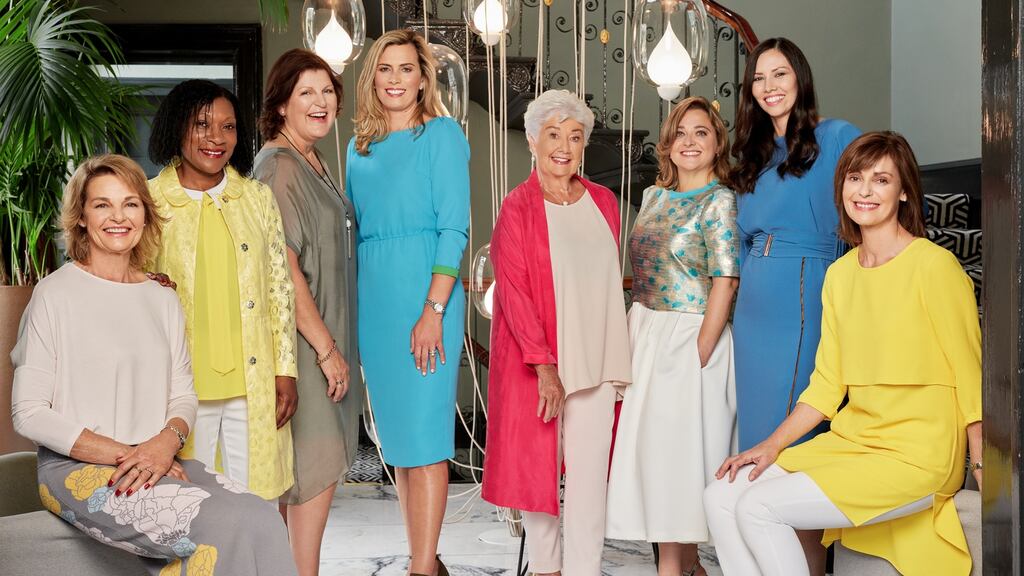 From left, Jacquie Hutchinson (67), Prishela Row (49), Cathy Soraghan (54), Caroline Townsend (45), Margret McCarthy (76), Maria Bonals (41), Wendy McCormack Stunt (38), and Wendy Vaughan (51).