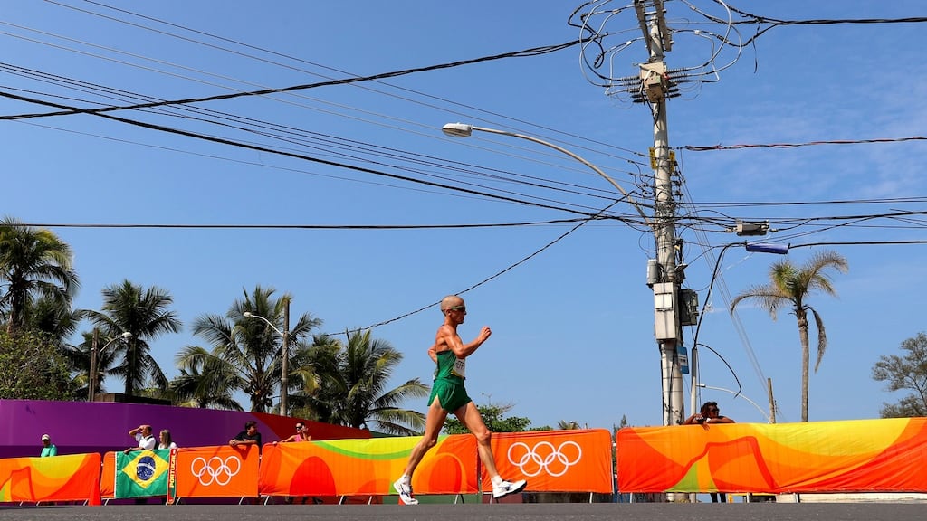Rob Heffernan battled cramp to finish fifth in his fifth Olympic Games. Photograph: Inpho/James Crombie