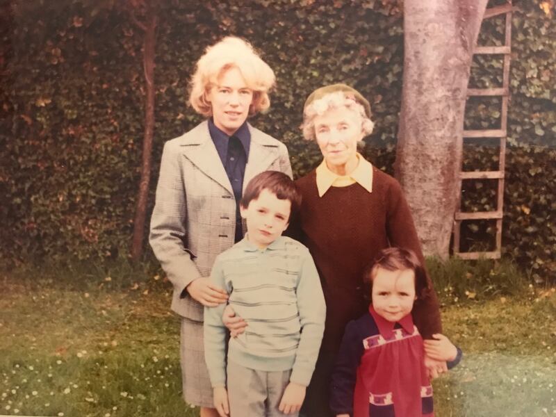Ronan and Geraldine with their mother, Jacqueline de Brit (nee Hart), and grandmother