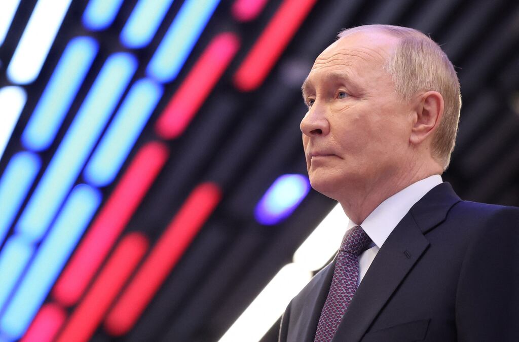 Vladimir Putin issued his starkest warning yet over Russia’s attitude to peacekeepers in Ukraine. Photograph: Alexander Kazakov/POOL/AFP via Getty Images