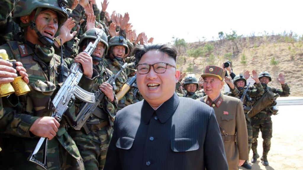 North Korean leader Kim Jong-un inspects a military operation at an undisclosed location in North Korea in April. Photograph: STR/AFP/Getty Images