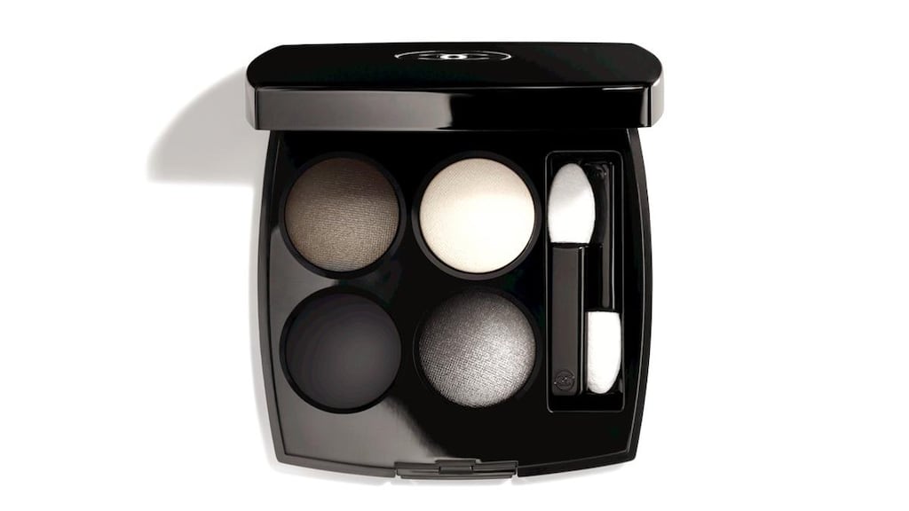For smoky eyes: Les 4 Ombres in Modern Glamour is an eyeshadow quad of greys, black and white