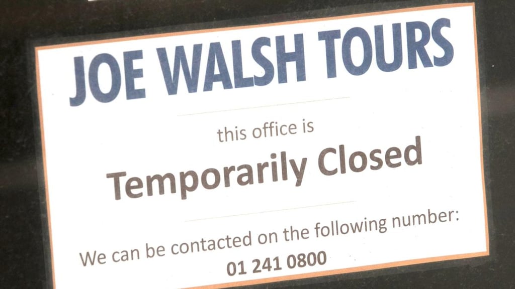Joe Walsh Tours: the Irish travel agent and tour operator has ceased trading with immediate effect. Photograph: Gareth Chaney/Collins