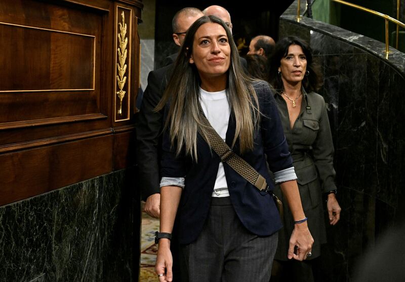 Miriam Nogueras of JxCat: she has reminded Mr Sánchez that her party “hasn’t stopped being that political force that promotes an independence referendum”. Photograph: Javier Soriano/Getty Images