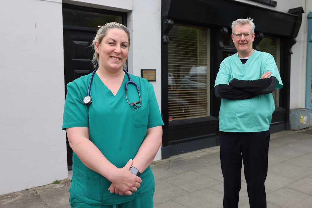 Dr Bianca Skinner and Dr John Madden: Dr Skinner and her husband, both from South Africa, have joined Dr Madden's GP practice in Abbeyleix, Co Laois. Photograph: Dara Mac Dónaill