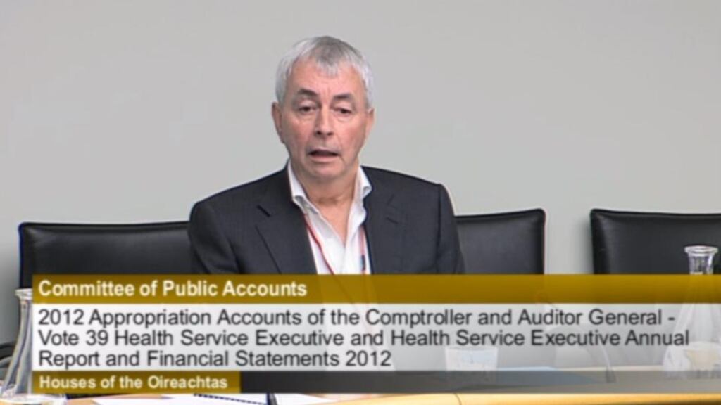 Paul Kiely, former chief executive of the Dublin based Central Remedial Clinic (CRC) seen during a Public Accounts Committee hearing today. Photograph: PA/Houses of the Oireachtas