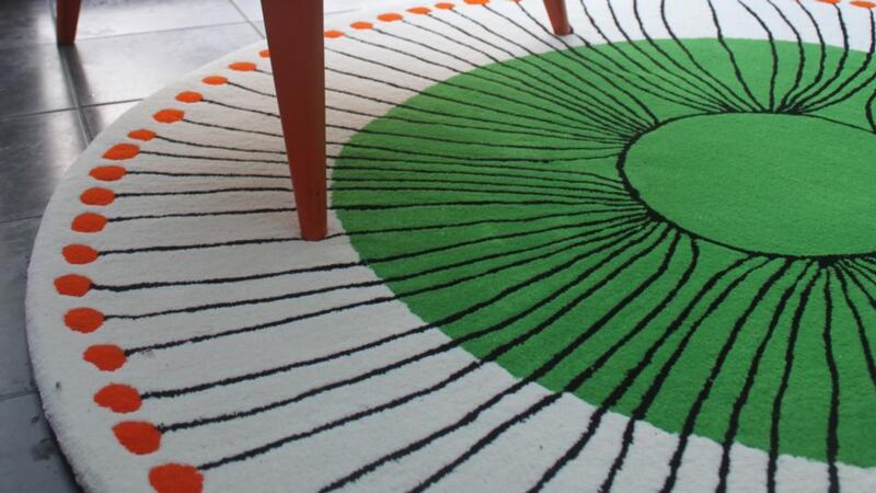 The distinctive patterns of ceramicist Andrew Ludick on a Ceadogán rug