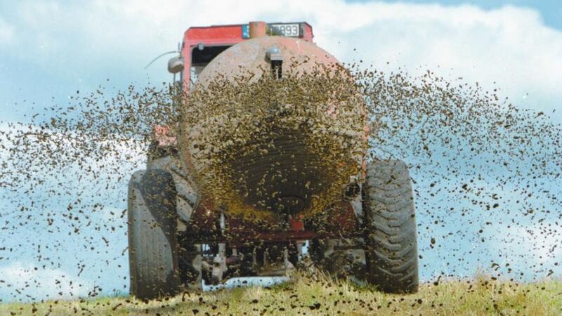 Nitrogen rich: spreading slurry. Photograph: Getty Images