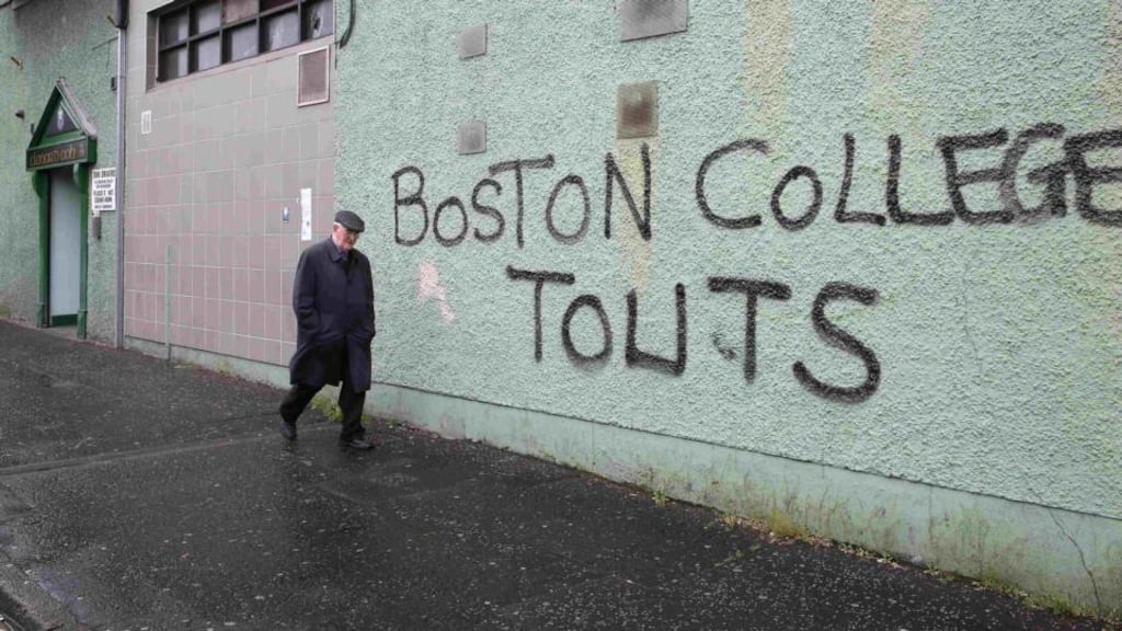 Cock-up rather than conspiracy: graffiti in Belfast. Photograph: Paul Hackett/Reuters